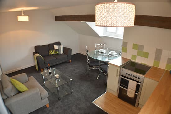 Modern apartment interior — one of our completed projects near Salford Quays